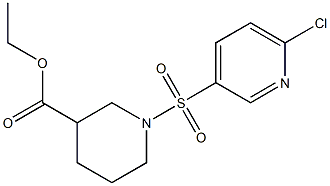 ethyl 1-[(6-chloropyridine-3-)sulfonyl]piperidine-3-carboxylate 结构式