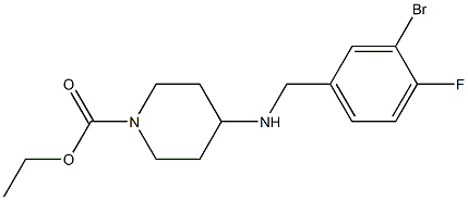 ethyl 4-{[(3-bromo-4-fluorophenyl)methyl]amino}piperidine-1-carboxylate 结构式