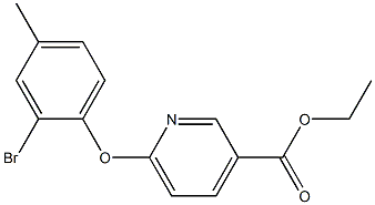 ethyl 6-(2-bromo-4-methylphenoxy)pyridine-3-carboxylate 结构式