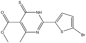 methyl 2-(5-bromothien-2-yl)-4-methyl-6-thioxo-1,6-dihydropyrimidine-5-carboxylate 结构式