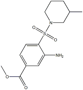 methyl 3-amino-4-[(3-methylpiperidine-1-)sulfonyl]benzoate 结构式