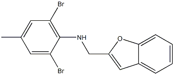 N-(1-benzofuran-2-ylmethyl)-2,6-dibromo-4-methylaniline 结构式