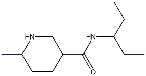 N-(1-ethylpropyl)-6-methylpiperidine-3-carboxamide 结构式