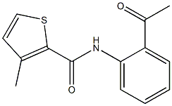 N-(2-acetylphenyl)-3-methylthiophene-2-carboxamide 结构式