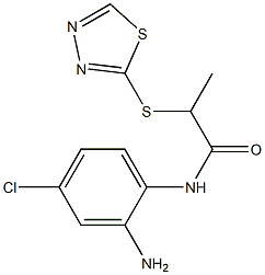 N-(2-amino-4-chlorophenyl)-2-(1,3,4-thiadiazol-2-ylsulfanyl)propanamide 结构式