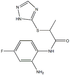 N-(2-amino-4-fluorophenyl)-2-(1H-1,2,4-triazol-5-ylsulfanyl)propanamide 结构式
