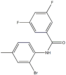 N-(2-溴-4-甲基苯基)-3,5-二氟苯甲酰胺 结构式