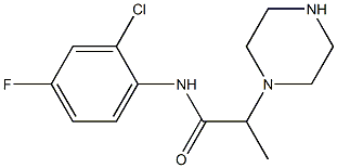 N-(2-chloro-4-fluorophenyl)-2-(piperazin-1-yl)propanamide 结构式