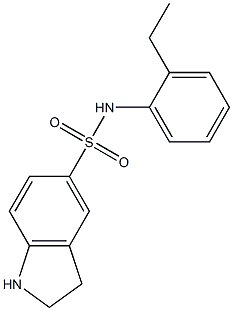 N-(2-ethylphenyl)-2,3-dihydro-1H-indole-5-sulfonamide 结构式