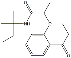 N-(2-methylbutan-2-yl)-2-(2-propanoylphenoxy)propanamide 结构式