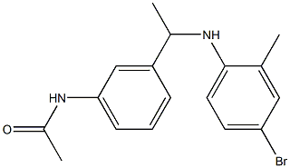 N-(3-{1-[(4-bromo-2-methylphenyl)amino]ethyl}phenyl)acetamide 结构式