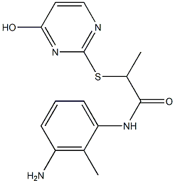 N-(3-amino-2-methylphenyl)-2-[(4-hydroxypyrimidin-2-yl)sulfanyl]propanamide 结构式