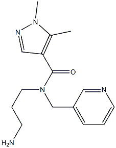 N-(3-aminopropyl)-1,5-dimethyl-N-(pyridin-3-ylmethyl)-1H-pyrazole-4-carboxamide 结构式