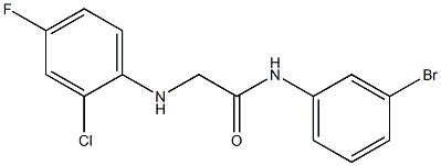 N-(3-bromophenyl)-2-[(2-chloro-4-fluorophenyl)amino]acetamide 结构式