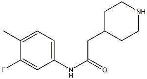 N-(3-fluoro-4-methylphenyl)-2-piperidin-4-ylacetamide 结构式