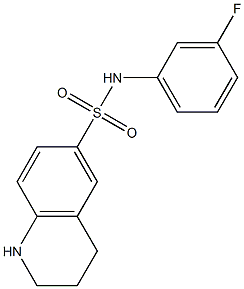 N-(3-fluorophenyl)-1,2,3,4-tetrahydroquinoline-6-sulfonamide 结构式