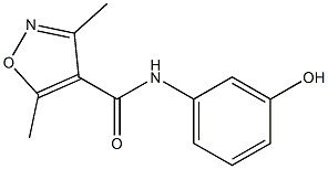 N-(3-hydroxyphenyl)-3,5-dimethyl-1,2-oxazole-4-carboxamide 结构式