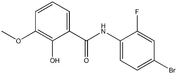 N-(4-bromo-2-fluorophenyl)-2-hydroxy-3-methoxybenzamide 结构式