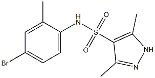 N-(4-bromo-2-methylphenyl)-3,5-dimethyl-1H-pyrazole-4-sulfonamide 结构式