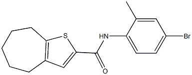 N-(4-bromo-2-methylphenyl)-4H,5H,6H,7H,8H-cyclohepta[b]thiophene-2-carboxamide 结构式