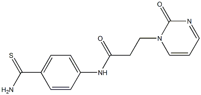 N-(4-carbamothioylphenyl)-3-(2-oxo-1,2-dihydropyrimidin-1-yl)propanamide 结构式