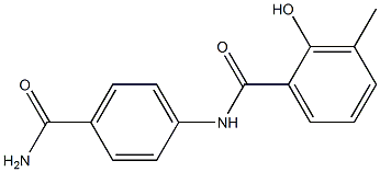 N-(4-carbamoylphenyl)-2-hydroxy-3-methylbenzamide 结构式