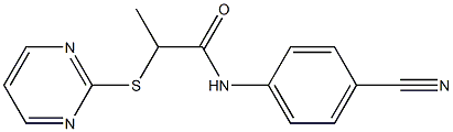 N-(4-cyanophenyl)-2-(pyrimidin-2-ylsulfanyl)propanamide 结构式