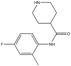 N-(4-fluoro-2-methylphenyl)piperidine-4-carboxamide 结构式