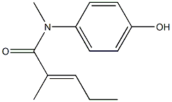 N-(4-hydroxyphenyl)-N,2-dimethylpent-2-enamide 结构式