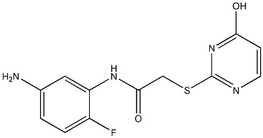 N-(5-amino-2-fluorophenyl)-2-[(4-hydroxypyrimidin-2-yl)sulfanyl]acetamide 结构式