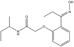 N-(sec-butyl)-2-{2-[(1E)-N-hydroxypropanimidoyl]phenoxy}acetamide 结构式