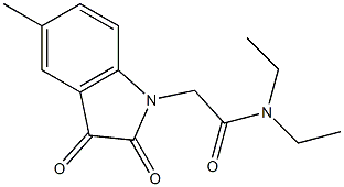 N,N-diethyl-2-(5-methyl-2,3-dioxo-2,3-dihydro-1H-indol-1-yl)acetamide 结构式