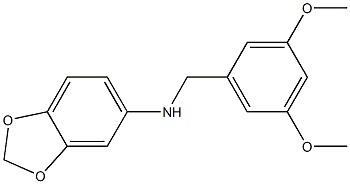 N-[(3,5-dimethoxyphenyl)methyl]-2H-1,3-benzodioxol-5-amine 结构式