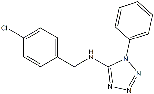 N-[(4-chlorophenyl)methyl]-1-phenyl-1H-1,2,3,4-tetrazol-5-amine 结构式