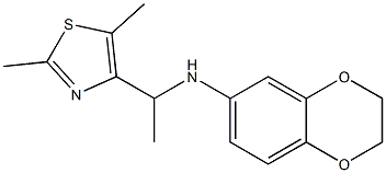 N-[1-(2,5-dimethyl-1,3-thiazol-4-yl)ethyl]-2,3-dihydro-1,4-benzodioxin-6-amine 结构式