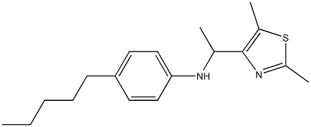 N-[1-(2,5-dimethyl-1,3-thiazol-4-yl)ethyl]-4-pentylaniline 结构式