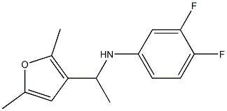 N-[1-(2,5-dimethylfuran-3-yl)ethyl]-3,4-difluoroaniline 结构式