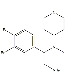N-[2-amino-1-(3-bromo-4-fluorophenyl)ethyl]-N-methyl-N-(1-methylpiperidin-4-yl)amine 结构式