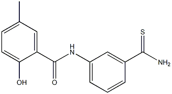 N-[3-(aminocarbonothioyl)phenyl]-2-hydroxy-5-methylbenzamide 结构式