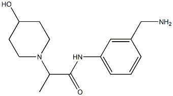 N-[3-(aminomethyl)phenyl]-2-(4-hydroxypiperidin-1-yl)propanamide 结构式