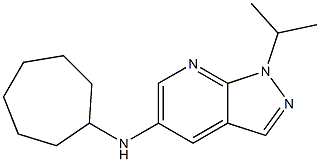 N-cycloheptyl-1-(propan-2-yl)-1H-pyrazolo[3,4-b]pyridin-5-amine 结构式