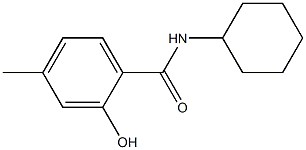 N-cyclohexyl-2-hydroxy-4-methylbenzamide 结构式