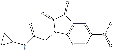 N-cyclopropyl-2-(5-nitro-2,3-dioxo-2,3-dihydro-1H-indol-1-yl)acetamide 结构式