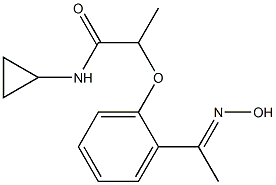 N-cyclopropyl-2-{2-[1-(hydroxyimino)ethyl]phenoxy}propanamide 结构式