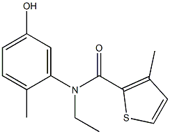 N-ethyl-N-(5-hydroxy-2-methylphenyl)-3-methylthiophene-2-carboxamide 结构式