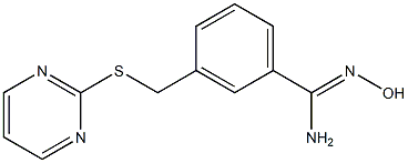 N'-hydroxy-3-[(pyrimidin-2-ylsulfanyl)methyl]benzene-1-carboximidamide 结构式