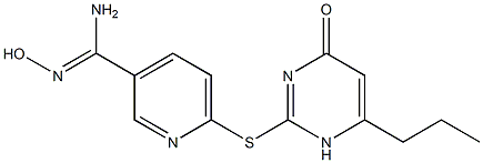 N'-hydroxy-6-[(4-oxo-6-propyl-1,4-dihydropyrimidin-2-yl)sulfanyl]pyridine-3-carboximidamide 结构式