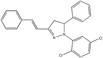 1-(2,5-dichlorophenyl)-5-phenyl-3-(2-phenylvinyl)-4,5-dihydro-1H-pyrazole 结构式