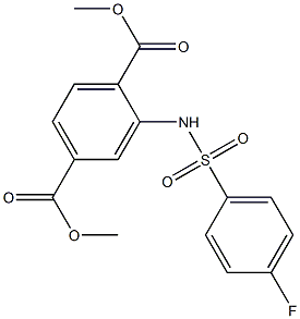 dimethyl 2-{[(4-fluorophenyl)sulfonyl]amino}terephthalate 结构式