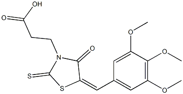 3-[4-oxo-2-thioxo-5-(3,4,5-trimethoxybenzylidene)-1,3-thiazolidin-3-yl]propanoic acid 结构式